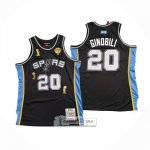 Camiseta San Antonio Spurs Manu Ginobili NO 20 Mitchell & Ness 2002-18 Negro