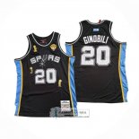 Camiseta San Antonio Spurs Manu Ginobili NO 20 Mitchell & Ness 2002-18 Negro