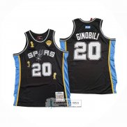 Camiseta San Antonio Spurs Manu Ginobili NO 20 Mitchell & Ness 2002-18 Negro