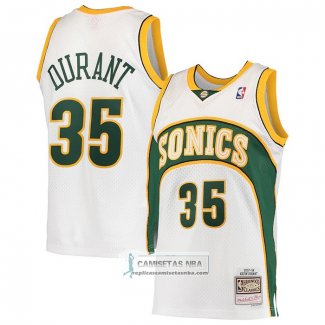 Camiseta Seattle SuperSonics Kevin Durant Mitchell & Ness 2007-08 Blanco