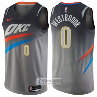 Camiseta Thunder Russell Westbrook Ciudad Gris