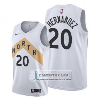 Camiseta Toronto Raptors Dewan Hernandez Ciudad Blanco