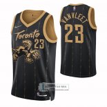 Camiseta Toronto Raptors Fred Vanvleet NO 23 Ciudad 2021-22 Negro
