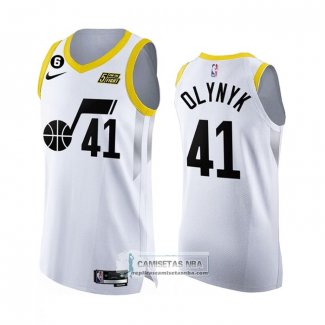 Camiseta Utah Jazz Kelly Olynyk NO 41 Association Autentico 2022-23 Blanco