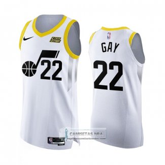 Camiseta Utah Jazz Rudy Gay NO 22 Association Autentico 2022-23 Blanco