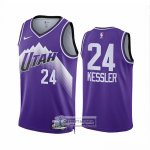Camiseta Utah Jazz Walker Kessler NO 24 Ciudad 2023-24 Violeta