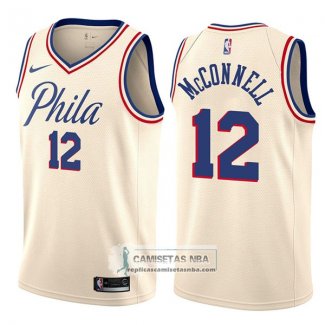 Camiseta 76ers T.j. Mcconnell Ciudad 2017-18 Crema