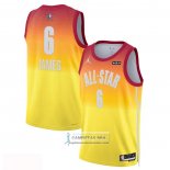 Camiseta All Star 2023 Los Angeles Lakers LeBron James NO 6 Naranja