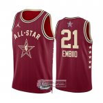 Camiseta All Star 2024 Philadelphia 76ers Joel Embiid NO 21 Rojo