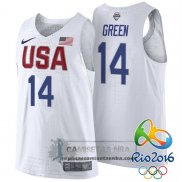 Camiseta Autentico USA 2016 Green Blanco