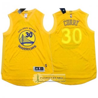 Camiseta Autentico Warriors Curry Amarillo