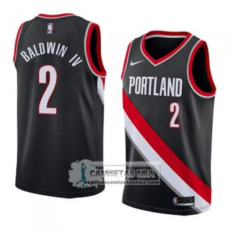 Camiseta Blazers Wade Baldwin Iv Icon 2018 Negro