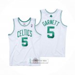 Camiseta Boston Celtics Kevin Garnett NO 5 Mitchell & Ness 2007-08 Blanco