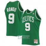 Camiseta Boston Celtics Rajon Rondo NO 9 Hardwood Classics Verde