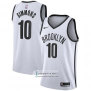 Camiseta Brooklyn Nets Ben Simmons NO 10 Association 2020 Blanco