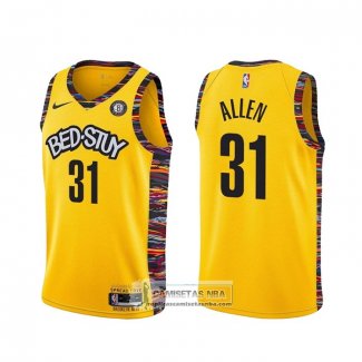 Camiseta Brooklyn Nets Jarrett Allen Ciudad 2020-21 Amarillo