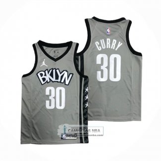 Camiseta Brooklyn Nets Seth Curry NO 30 Statement 2020 Gris