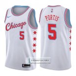 Camiseta Bulls Bobby Portis Ciudad 2017-18 Blanco