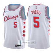 Camiseta Bulls Bobby Portis Ciudad 2017-18 Blanco