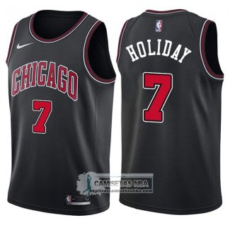 Camiseta Bulls Justin Holiday Statement 2017-18 Negro