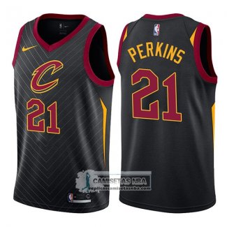 Camiseta Cavaliers Kendrick Perkins Statement 2017-18 Negro