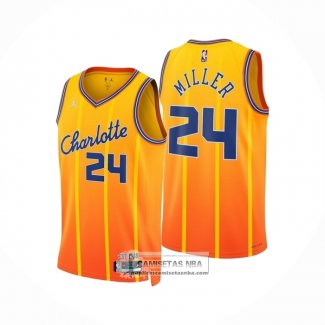 Camiseta Charlotte Hornets Brandon Miller NO 24 Ciudad 2025-26 Naranja