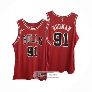 Camiseta Chicago Bulls Dennis Rodman NO 91 Icon Autentico Rojo