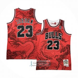 Camiseta Chicago Bulls Michael Jordan NO 23 Asian Heritage Throwback 1997-98 Rojo