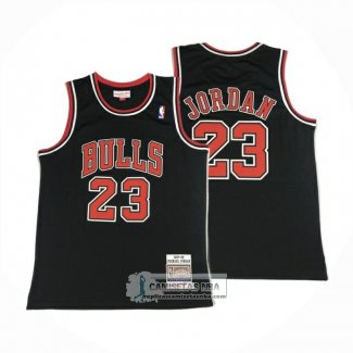 Camiseta Chicago Bulls Michael Jordan NO 23 Autentico 1997-98 Negro