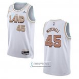 Camiseta Cleveland Cavaliers Donovan Mitchell NO 45 Ciudad 2022-23 Blanco