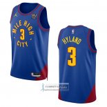 Camiseta Denver Nuggets Nahshon Hyland NO 3 Statement 2022-23 Azul