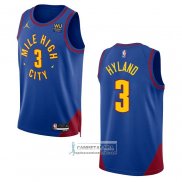 Camiseta Denver Nuggets Nahshon Hyland NO 3 Statement 2022-23 Azul