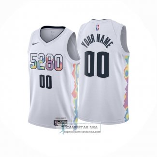 Camiseta Denver Nuggets Personalizada Ciudad 2024-25 Blanco
