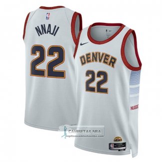 Camiseta Denver Nuggets Zeke Nnaji NO 22 Ciudad 2022-23 Blanco