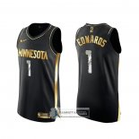 Camiseta Golden Edition Minnesota Timberwolves Anthony Edwards 2020-21 Negro