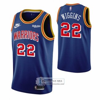 Camiseta Golden State Warriors Andrew Wiggins NO 22 75th Anniversary Azul