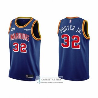 Camiseta Golden State Warriors Otto Porter Jr. NO 32 75th Anniversary Azul