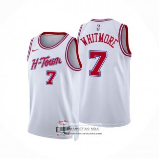 Camiseta Houston Rockets Cam Whitmore NO 7 Ciudad 2025-26 Blanco