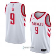 Camiseta Houston Rockets Zhou Qi Association 2018 Blanco