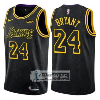 Camiseta Lakers Bryant Ciudad 2017-18 Negr