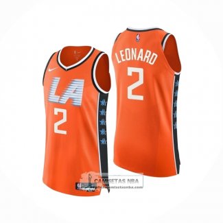 Camiseta Los Angeles Clippers Kawhi Leonard NO 2 Ciudad Authentic 2025-26 Naranja
