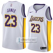 Camiseta Los Angeles Lakers Lebron James Association 2018 Blanco