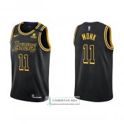 Camiseta Los Angeles Lakers Malik Monk NO 11 Mamba 2021-22 Negro