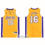 Camiseta Los Angeles Lakers Pau Gasol NO 16 Icon Amarillo