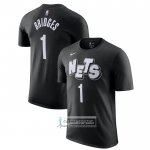 Camiseta Manga Corta Brooklyn Nets Mikal Bridges Ciudad 2023-24 Negro