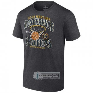 Camiseta Manga Corta Denver Nuggets 2023 Eastern Conference Champions Pass Hoops Negro