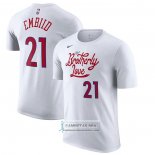 Camiseta Manga Corta Philadelphia 76ers Joel Embiid Ciudad 2022-23 Blanco