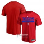 Camiseta Manga Corta Philadelphia 76ers Practice Performance 2022-23 Rojo