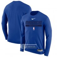 Camiseta Manga Larga Dallas Mavericks Practice Performance 2022-23 Azul