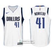 Camiseta Mavericks Dirk Nowitzki 2017-18 Blanco